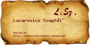 Lazarovics Szegfű névjegykártya